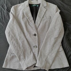 Ralph Lauren Women's Black and White Blazer houndstooth size 12P